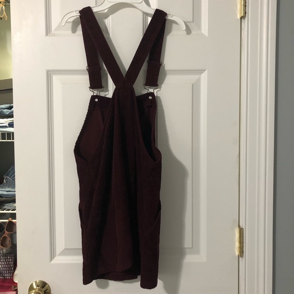 maroon overall dress - Picture 2 of 3